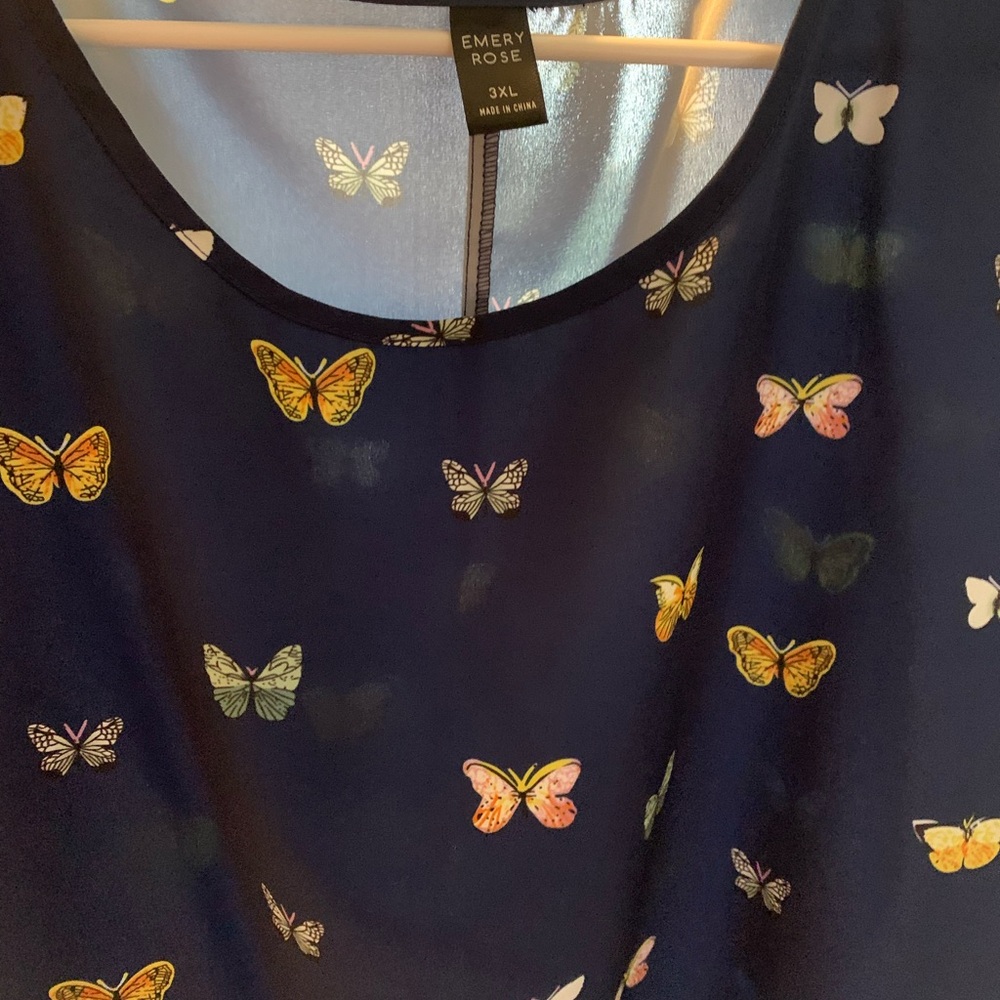 3X Blue Butterfly Top
